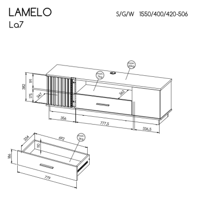 Dolmar SZAFKA RTV LAMELO LA7 155CM - zdjecie nr 1