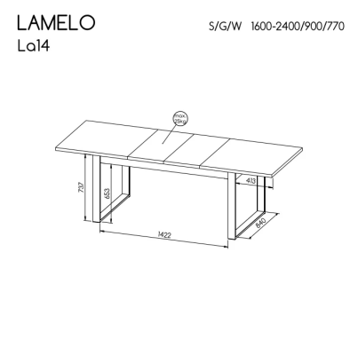 Dolmar STÓŁ ROZKŁADANY 160/240 LAMELO LA14 - zdjecie nr 1