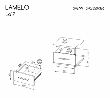 Dolmar SZAFKA NOCNA LAMELO LA17 - zdjecie nr 1