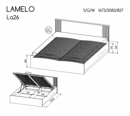 Dolmar ŁÓŻKO 160 Z POJEMNIKIEM LAMELO LA26 - zdjecie nr 2